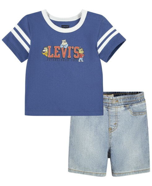 Комплект для малышей Levi's футболка с логотипом и шорты