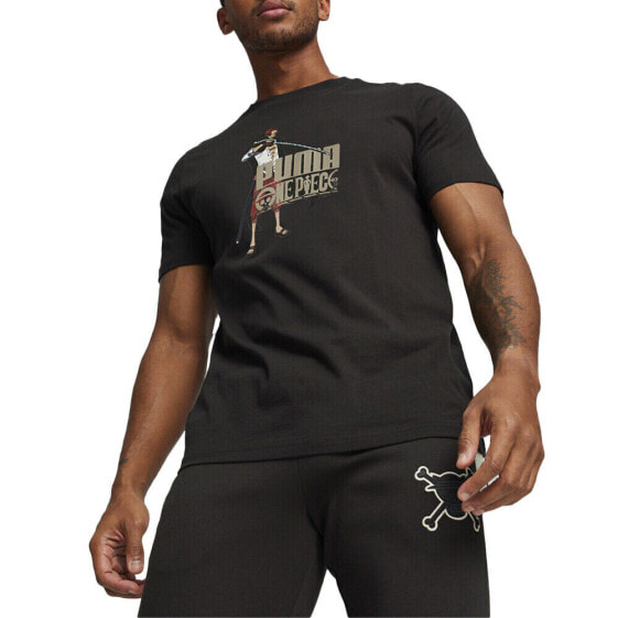 Puma Op X Graphic Crew Neck Short Sleeve T-Shirt Mens Black Casual Tops 62466501