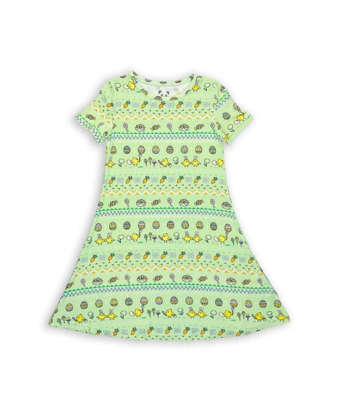 Toddler| Child Girls Easter Isle Green Short Sleeve Dress