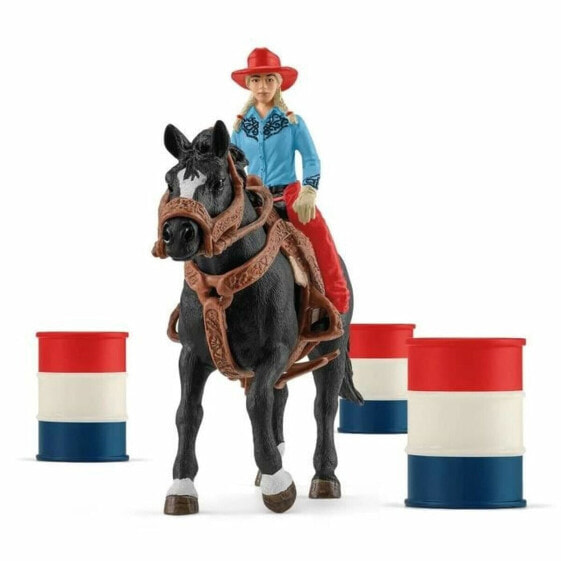 Игровой набор Schleich Ковбой на лошади Баррельные скачки FUN