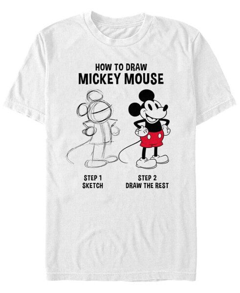 Men's Mickey Drawing Short Sleeve Crew T-shirt