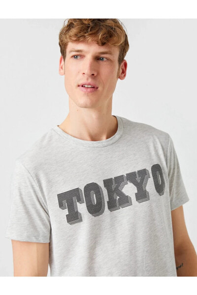 Slim Fit Tokyo Baskılı Tişört