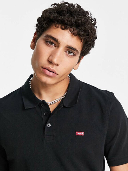 Levi's polo shirt in black with small logo