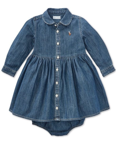 Платье для малышей Polo Ralph Lauren джинсовое хлопковое Shirtdress