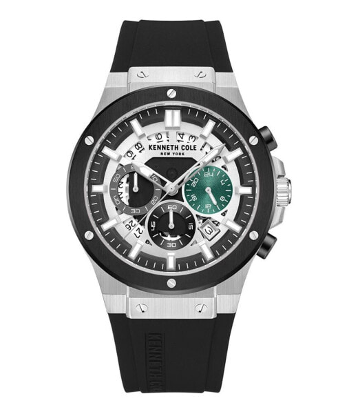 Часы и аксессуары Kenneth Cole New York мужские Dress Sport силиконовые черные часы 43 мм