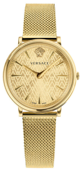 VERSACE Damen Armbanduhr V Circle Gold Edelstahl 38mm VE8100619