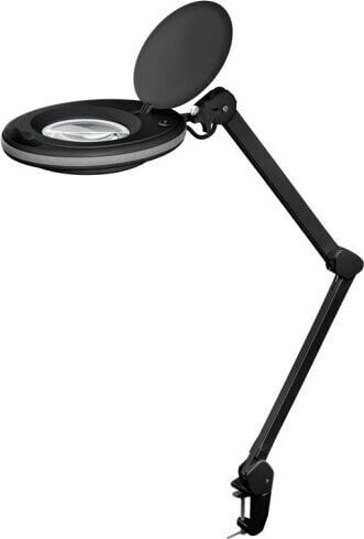 Lampka biurkowa Goobay Lampa lupa LED z zaciskiem, 8 W, czarny