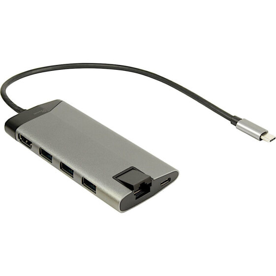 USB-концентратор Inter-Tech Elektronik Handels Inter-Tech GDC-802 - USB 3.2 Gen 1 (3.1 Gen 1) Type-C - 100W - IEEE 802.1Q - IEEE 802.3ab - IEEE 802.3az - IEEE 802.3u - IEEE 802.3x - серый - MMC - MicroSD (TransFlash) - 30 Гц