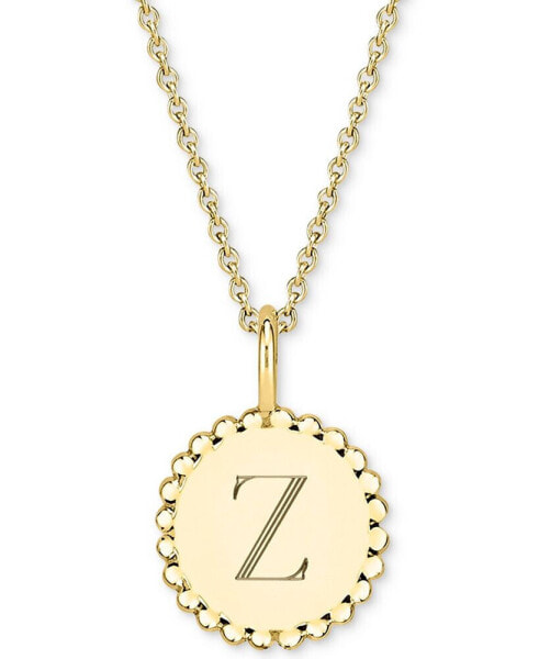Sarah Chloe initial Medallion Pendant Necklace in 14k Gold-Plated Sterling Silver, 18"