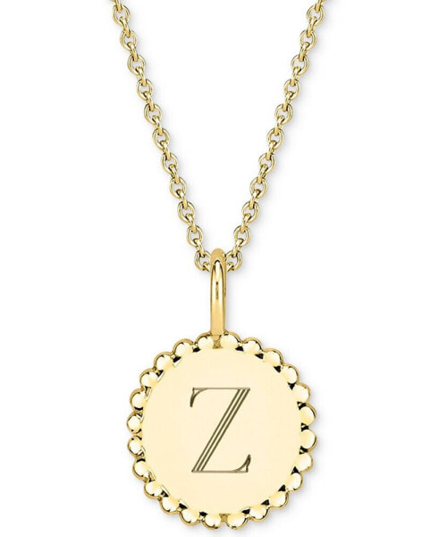 Initial Medallion Pendant Necklace in 14k Gold-Plated Sterling Silver, 18"