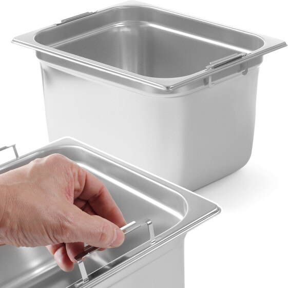 GN container with retractable handles, stainless steel GN1 / 2 325x265mm height 200mm - Hendi 803400