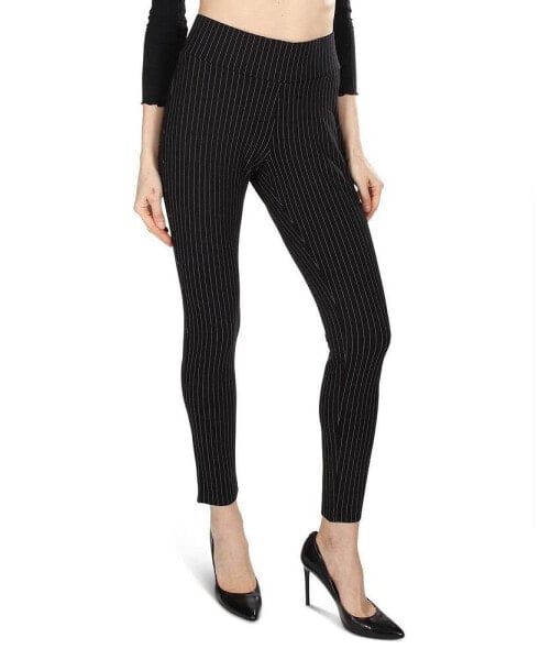 Women's Pinstripe High-Waist Straight Leg Shaping Leggings