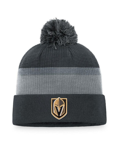 Men's Charcoal Vegas Golden Knights Authentic Pro Home Ice Cuffed Knit Hat with Pom