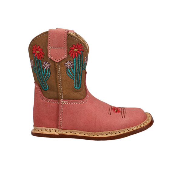 Ботинки для малышек Roper Cowbabies Cactus Square Toe Cowboy Розовые Infant размер 2 M