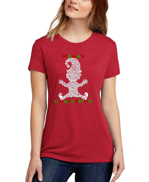 Women's Christmas Elf Premium Blend Word Art Short Sleeve T-shirt