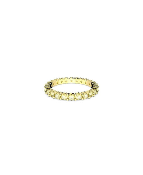 Crystal Round Cut Yellow Matrix Ring