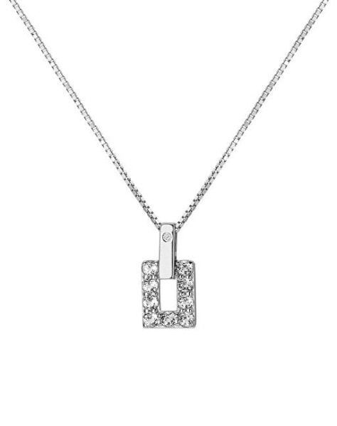 Silver Necklace with Diamond and Topaz Echo DP898