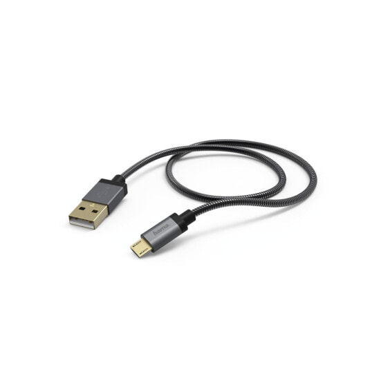Hama 1.5m - USB2.0-A/USB2.0 Micro-B - 1.5 m - USB A - Micro-USB B - USB 2.0 - Male/Male - Anthracite