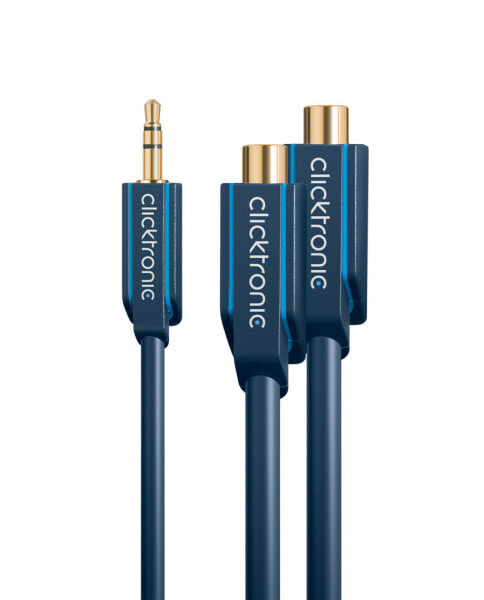 ClickTronic 70492 - 3.5mm - Male - 2 x RCA - Female - 0.1 m - Blue
