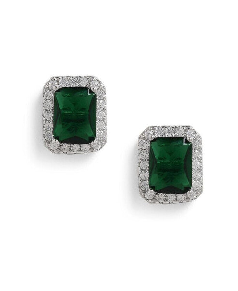 Women's Green Stone Stud Earrings