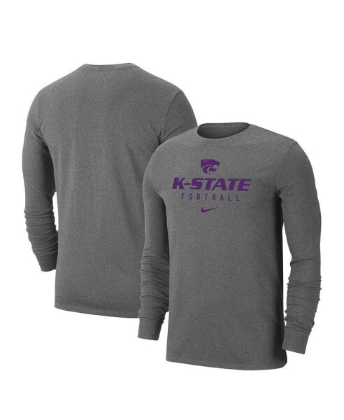 Men's Heather Gray Kansas State Wildcats Changeover Long Sleeve T-shirt