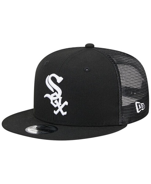 Men's Black Chicago White Sox Team Color Trucker 9FIFTY Snapback Hat