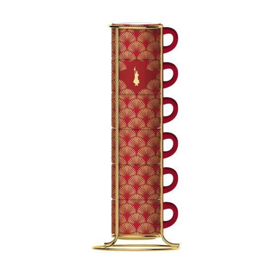 Набор из 6 кофейных чашек Bialetti Deco Glamour Красный Фарфор 90 ml