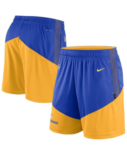 Men's Royal, Gold Los Angeles Rams Primary Lockup Performance Shorts