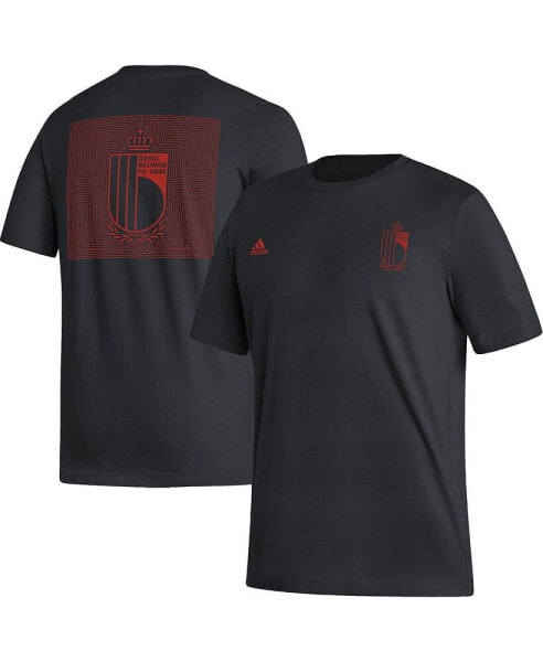 Men's Black Belgium National Team Pattern Crest T-shirt