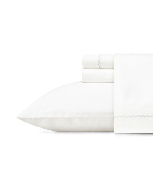 Комплект постельного белья Vera Wang из хлопковой сатина Simple Scallop, 4 предмета, размер King.