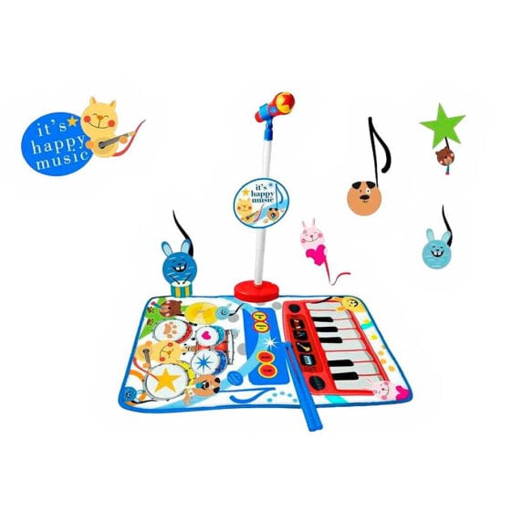 REIG MUSICALES Battery And Piano Carpet With Micro Happy Music Sport