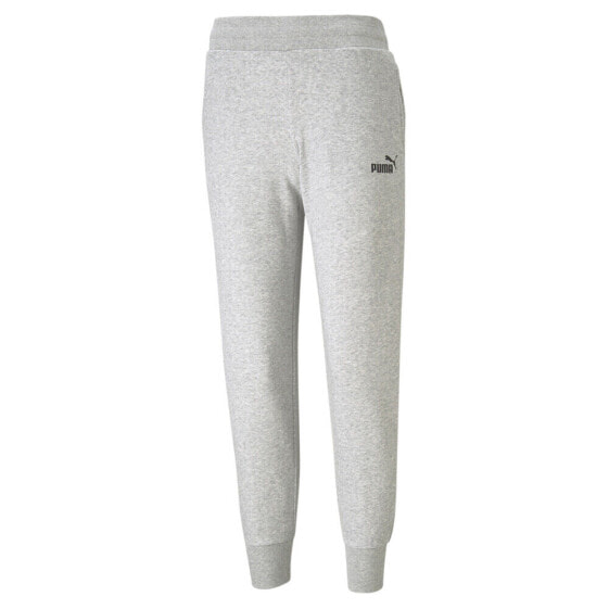 Puma Essentials Logo Elastic Waistband Sweatpants Womens Grey Casual Athletic Bo