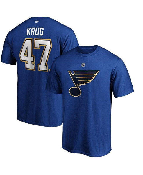 Men's Torey Krug Blue St. Louis Blues Authentic Stack Name and Number T-shirt