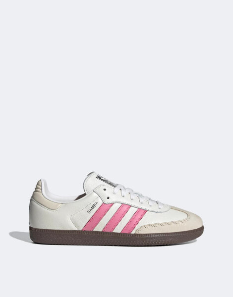 adidas Originals Samba OG trainers in white and pink