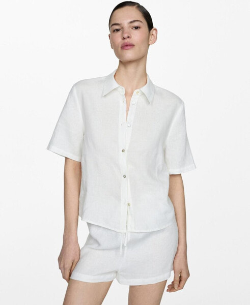 Women's Linen Pajama Shirt