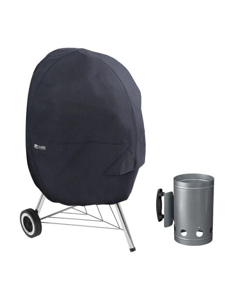 Kettle Grill Cover with Charcoal Chimney, Black - Large