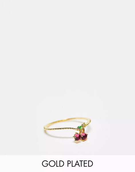 Girls Crew 18k gold plated cherry sweet ring