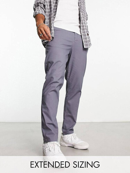 ASOS DESIGN tapered chinos in charcoal