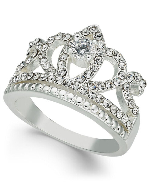 Fine Silver Plate Crystal Crown Ring, Created for Macy's