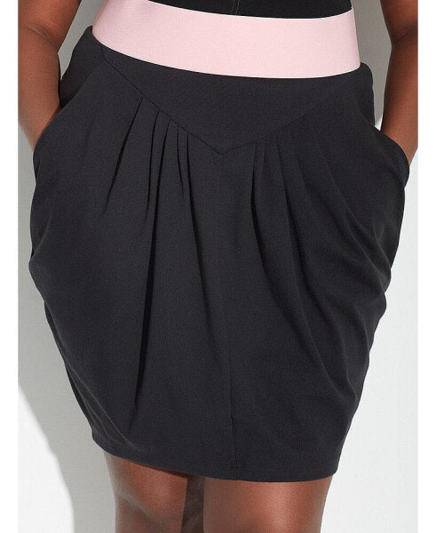 Plus Size Pencil Skirt with Pockets