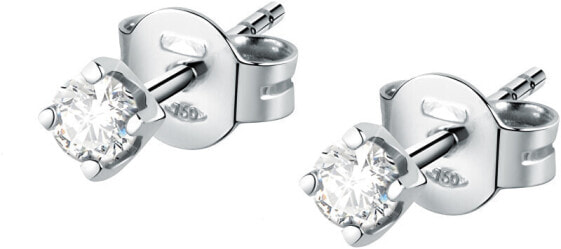 Glittering silver earrings with Tesori SAIW99 crystal