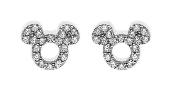 Sparkling silver Mickey Mouse earrings ES00011RZWL.CS