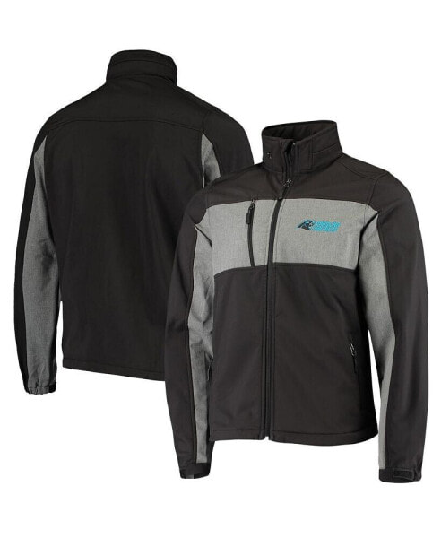 Men's Black Carolina Panthers Circle Zephyr Softshell Full-Zip Jacket