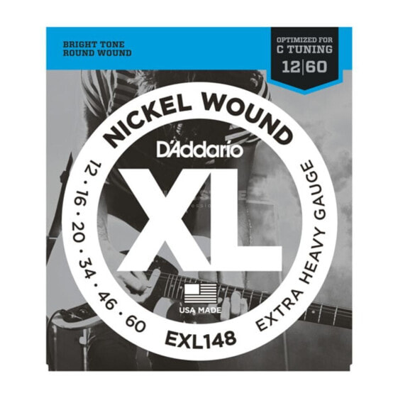 D'Addario E-Guit.StringEXL148 12-60 Drop Nickel Wound Drop C Tuning