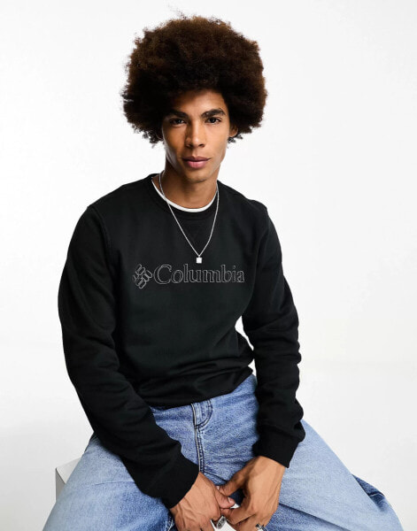 Columbia logo crew neck sweat in black