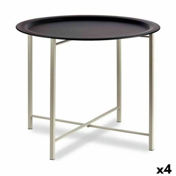 Вспомогательный стол Белый Чёрный Металл 62 x 48,5 x 62 cm (4 штук)