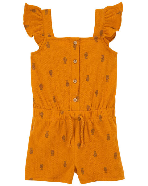 Toddler Flutter Pineapple Crinkle Jersey Romper 2T