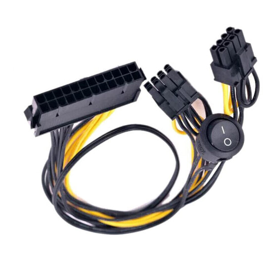 Zahara Power Cable for ATX 24 Pin to 2 PCIe 6+2 Pin 8 Pin 6 Pin + On/Off Switch