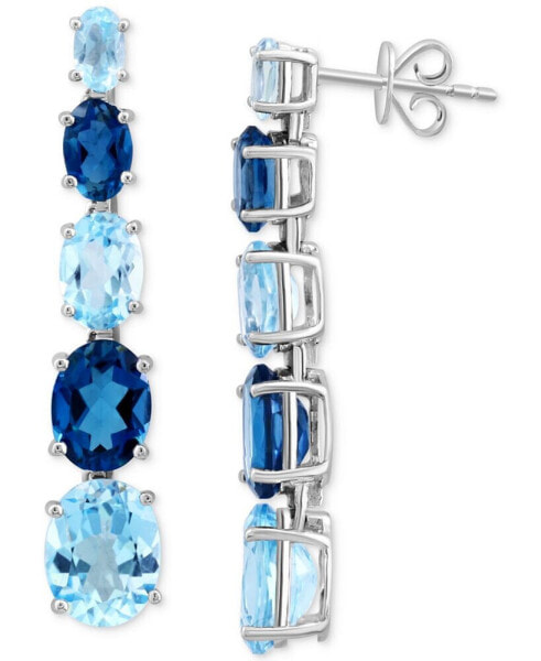 EFFY® Multi Blue Topaz Linear Drop Earrings (11-7/8 ct. t.w.) in 14k White Gold