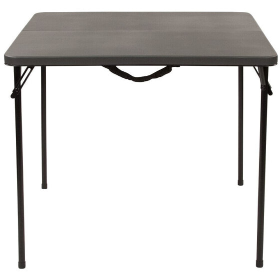 34'' Square Bi-Fold Dark Gray Plastic Folding Table With Carrying Handle